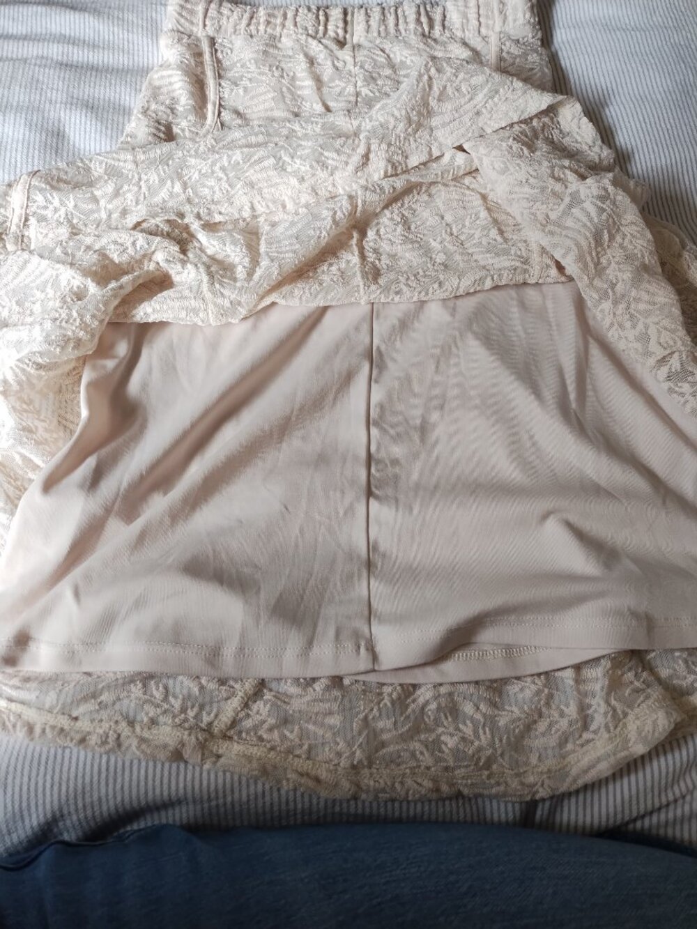 CIRANA Cream A-line Paneled Lace Skirt - Picture 3 of 8